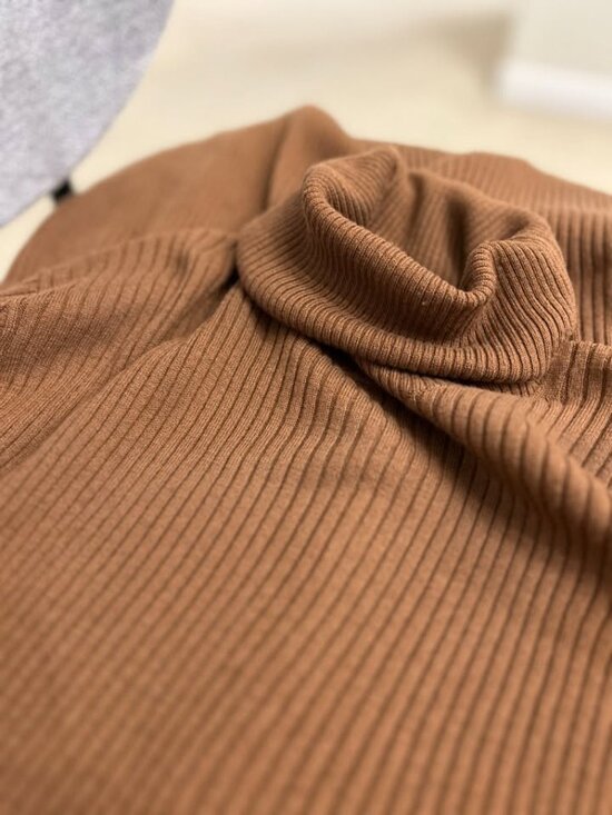 Everlane The Cotton-Merino Turtleneck Dress / Rich Camel / Small - Picture 7 of 7